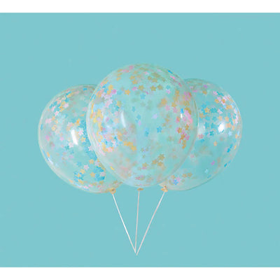 Globo Latex Confetti Multicolor Transparente