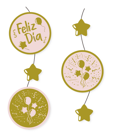 CADENETA DECORATIVA LINEA POLKA PALO DE ROSA GOLD