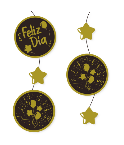 CADENETA DECORATIVA LINEA POLKA NEGRO GOLD