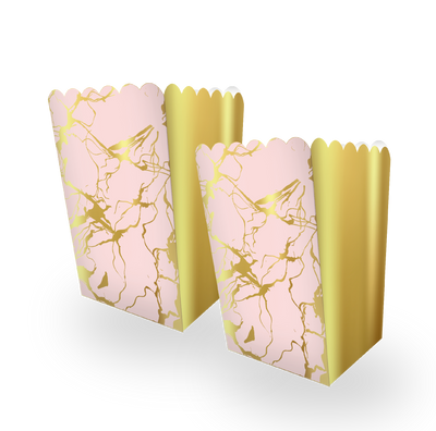 CAJA CRISPETERA X 6 UD linea metalizada ROSA GOLD