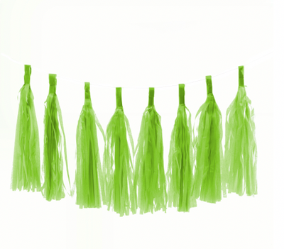 Guirnalda Borlas Papel Verde Manzana