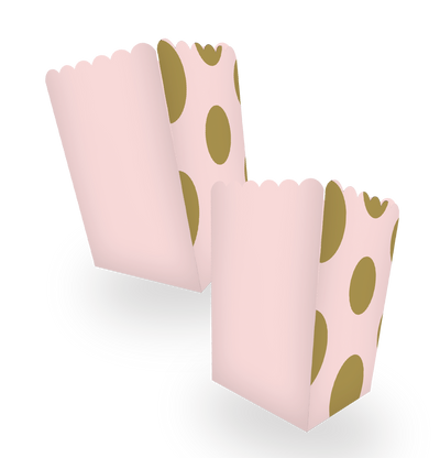 CAJA CRISPETERA X 6 UD PALO DE ROSA GOLD LINEA POLKA