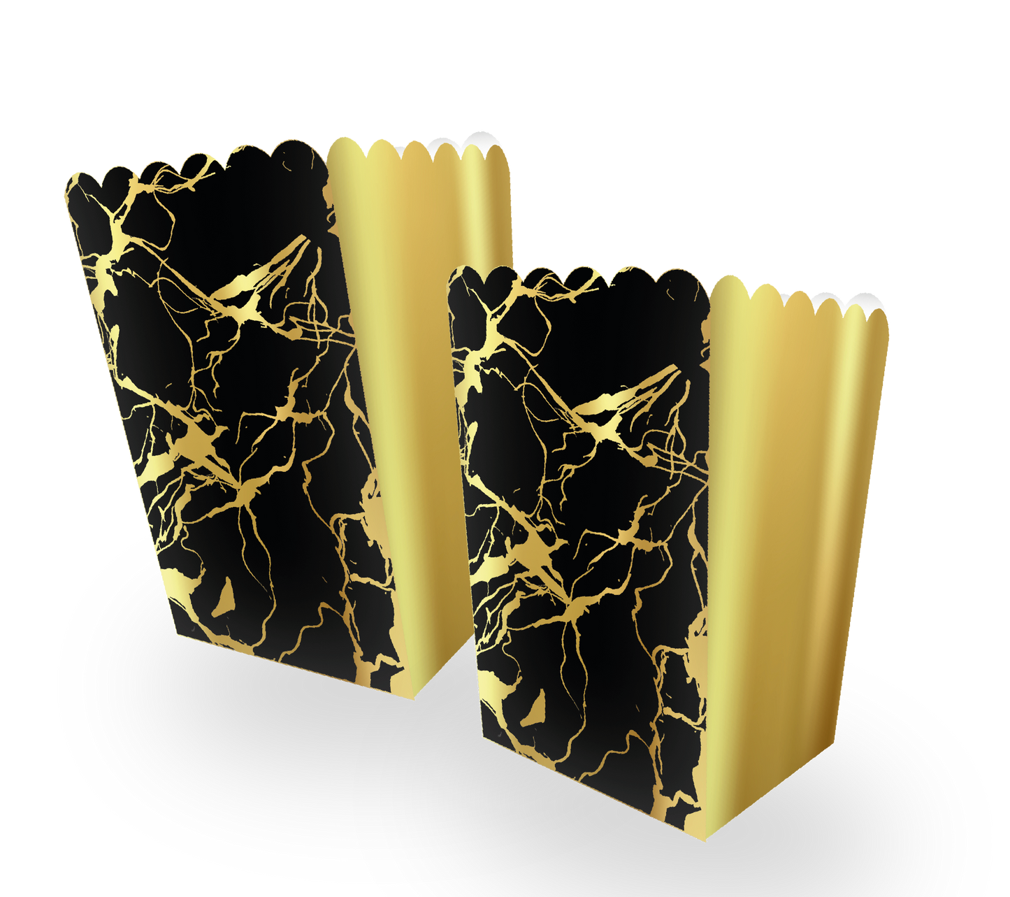 CAJA CRISPETERA X 6 UD METALIZADO MARMOL NEGRO GOLD