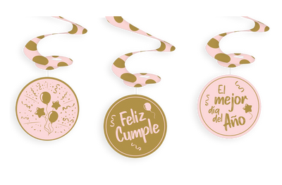 ESPIRAL X3 UD LINEA POLKA PALO DE ROSA GOLD