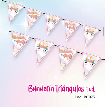 BANDERIN TRIANGULO UNICORNIO ADULTO