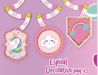 ESPIRAL X3 UD UNICORNIO INFANTIL