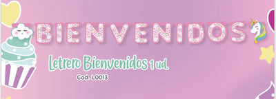 LETRERO BIENVENIDOS UNICORNIO INFANTIL