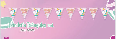 BANDERIN TRIANGULO UNICORNIO INFANTIL