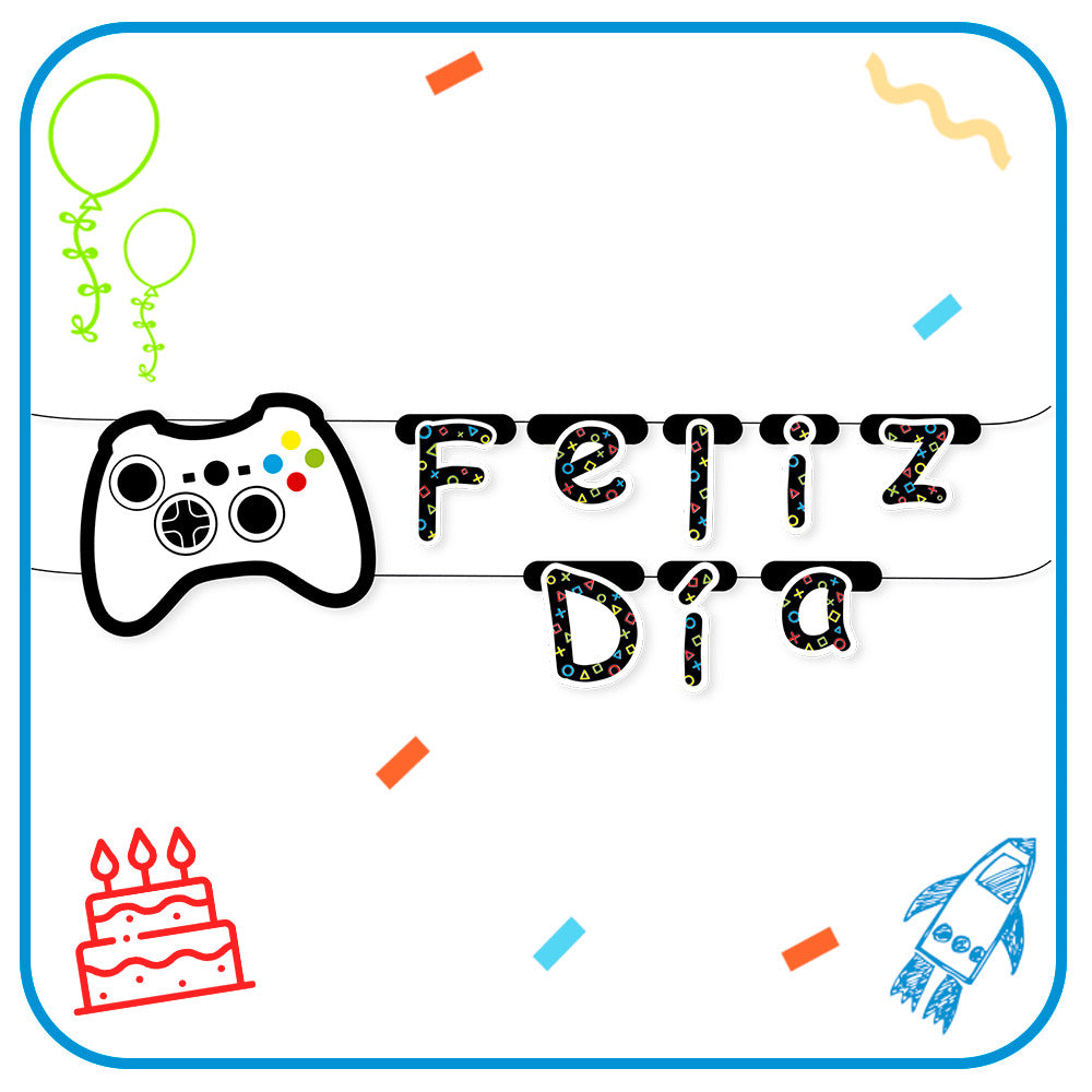 Letrero "Feliz Día" Video Game (x1u)