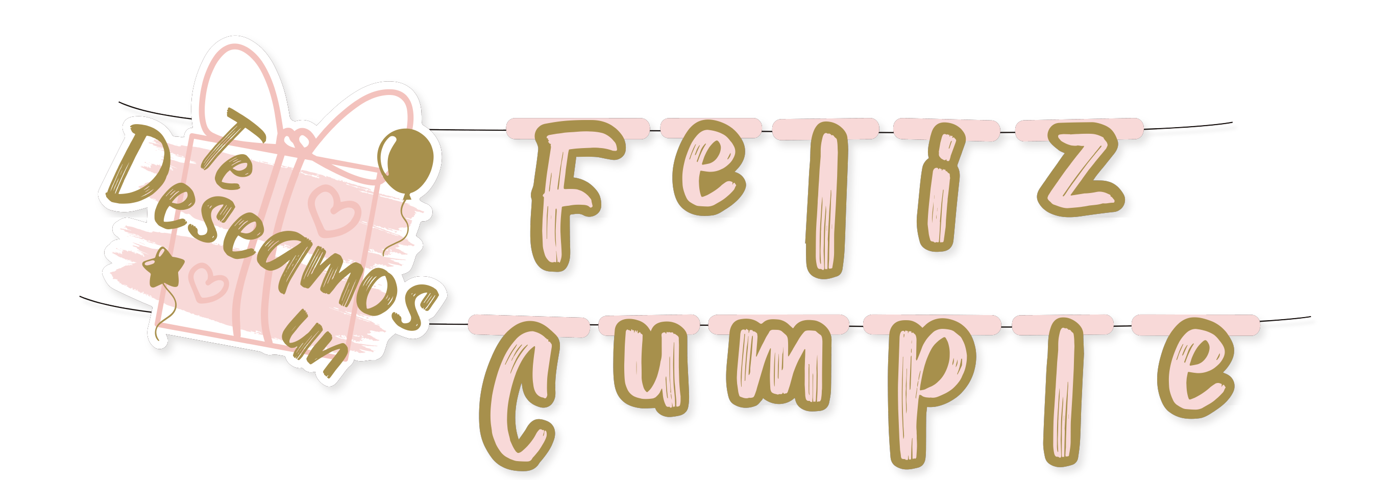 LETRERO LINEA POLKA PALO DE ROSA GOLD – Fiesta Warehouse