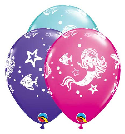 Mermaid Sirena Globos Latex Surtidos