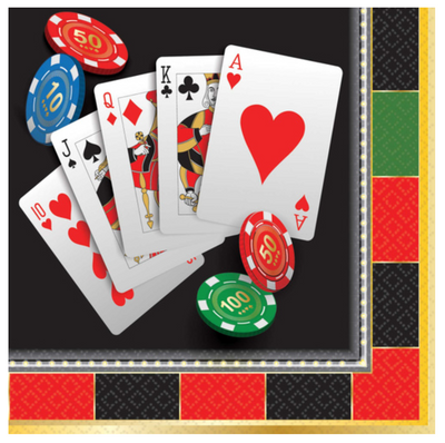 Casino Beverage Napkins (x16u)