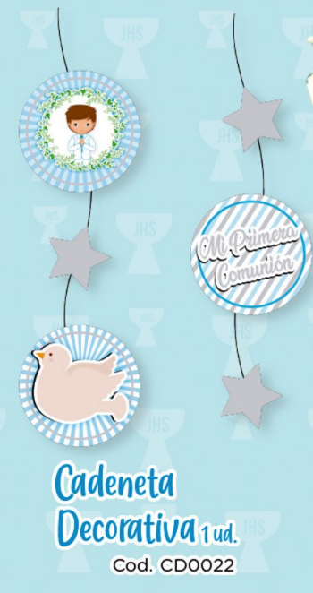 CADENETA DECORATIVA PRIMERA COMUNION NIÑO