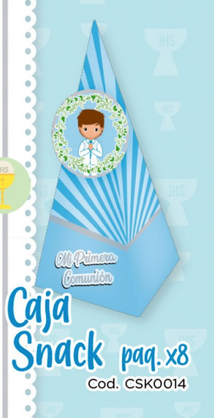 CAJA SNACKS X8 UD PRIMERA COMUNION NIÑO