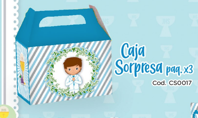 CAJA SORPRESA X3 UD PRIMERA COMUNION NIÑO