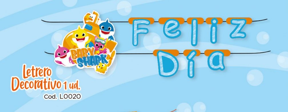 LETRERO FELIZ DIA BABY SHARK