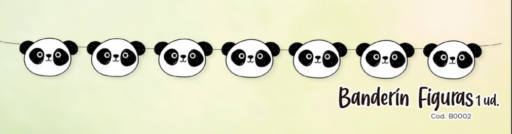 BANDERIN CARAS PANDA NIÑO