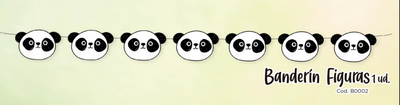 BANDERIN CARAS PANDA NIÑO