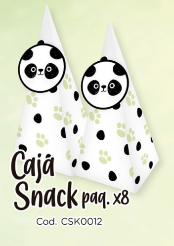CAJA SNACKS X8 UD PANDA NIÑO