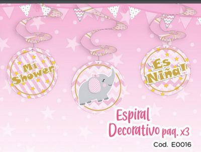 Espiral Elefante Niña 3pcs