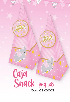 CAJA SNACKS X8 UD ELEFANTE NIÑA