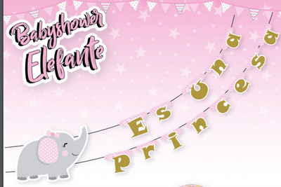 LETRERO ES UNA PRINCESA ELEFANTE NIÑA