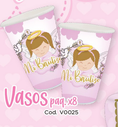 VASO X8 UD MI BAUTIZO NIÑA