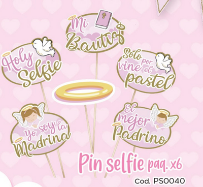 PIN SELFIE X6 UD MI BAUTIZO NIÑA