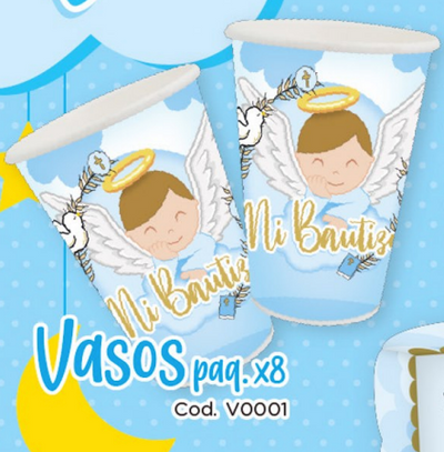 VASO  MI BAUTIZO X8 UD NIÑO
