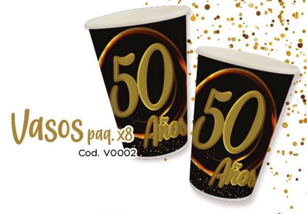 Vaso Mis 50 años 9oz (x8u)