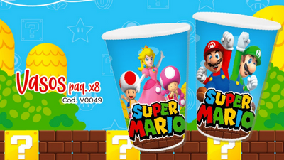 Vasos Super Mario 9oz (x8u)