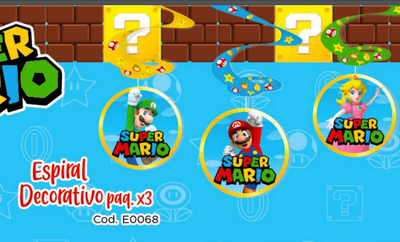 Espirales Decorativos Mario Bros (x3u)