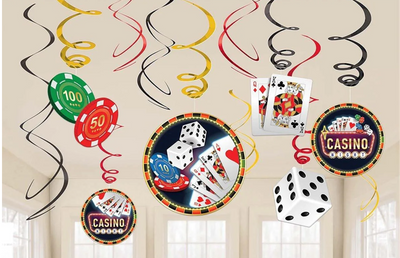 Casino Swirl Decorations (x12u)