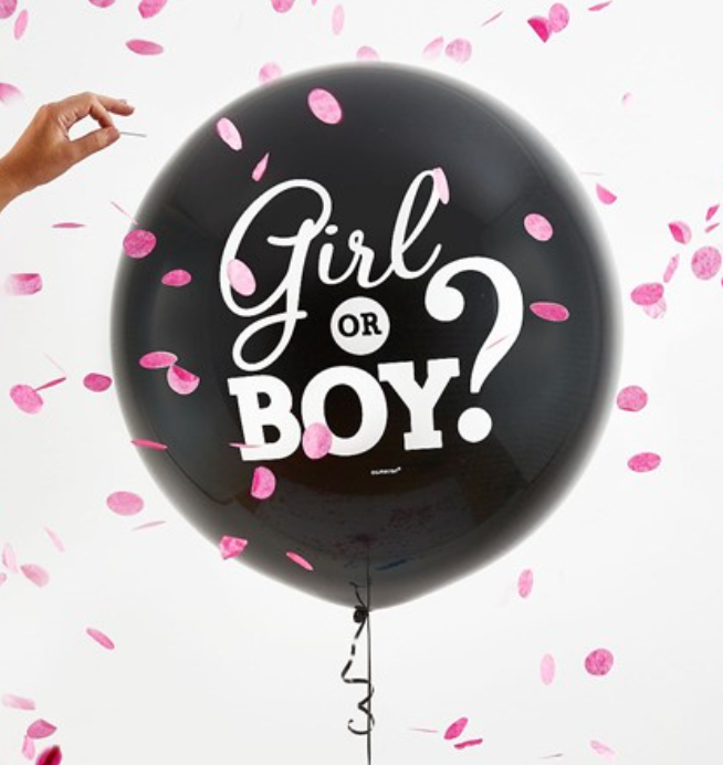 Gender Reveal Confetti Balloon 24" Girl (x1u)