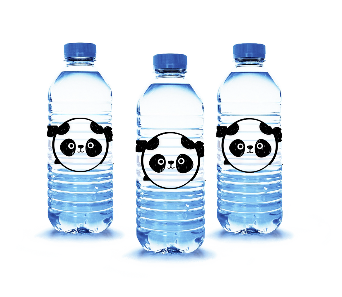 STICKER BOTELLA X 8 PANDA NIÑO