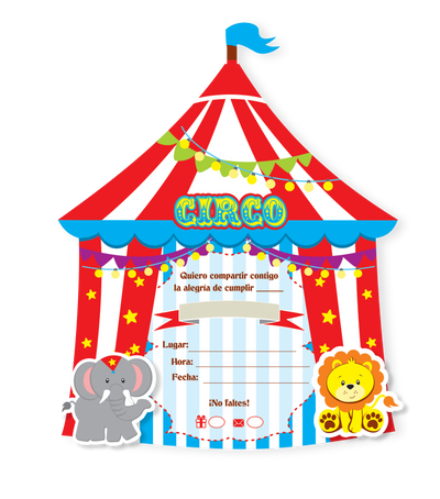 TARJETA X 12 UD CIRCO