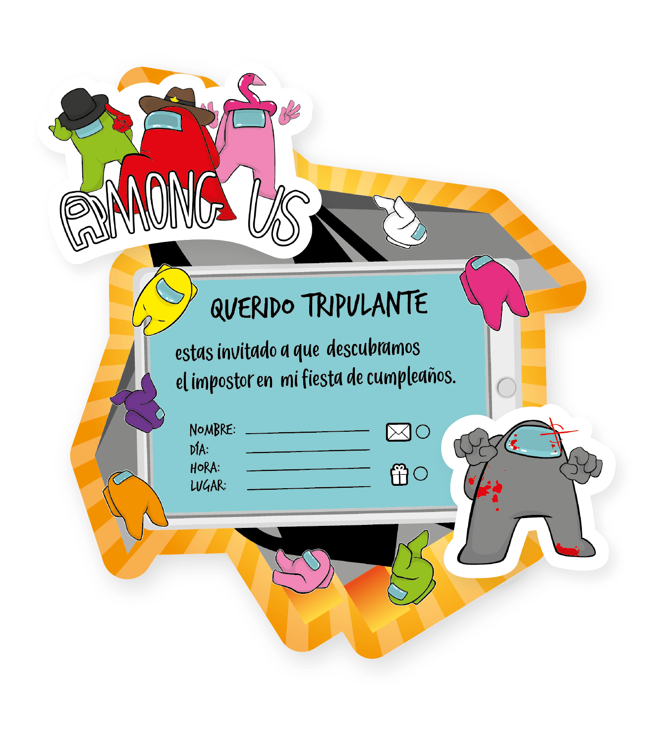 TARJETA X 6 UD AMONG US