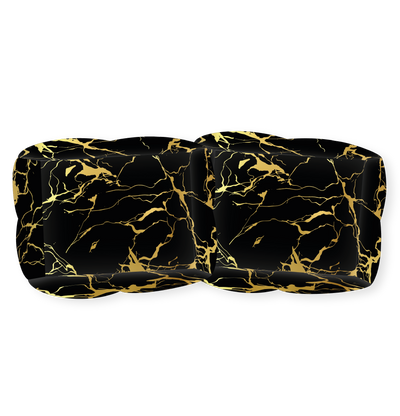 TORTERA METALIZADO X8 UD MARMOL NEGRO GOLD