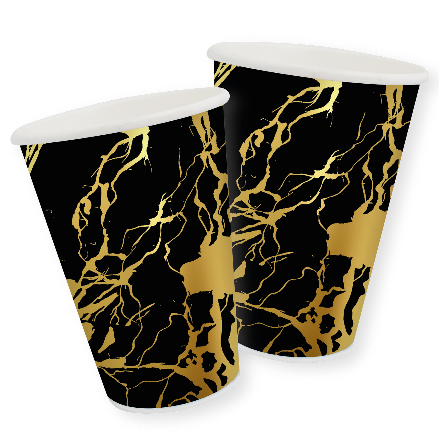 VASO METALIZADO X8 UD MARMOL NEGRO GOLD