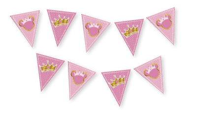 Banderin Triangulo Minnie Dorada (x1u)