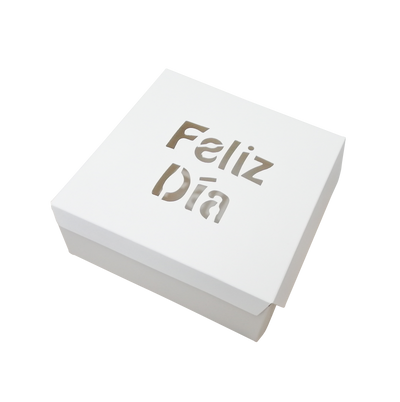 Caja Empaque MEDIANA Feliz Dia (BLANCO) Eco Amigable Granel