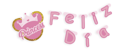 Letrero Feliz Dia Minnie Dorada (x1u)