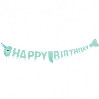 Narwhal Party Banner "Happy Birthday" (x1u)