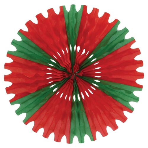 Abanico Rojo y Verde Decoración Fiesta Navideña.