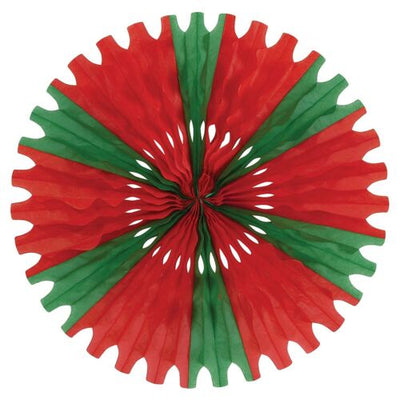 Abanico Rojo y Verde Decoración Fiesta Navideña.