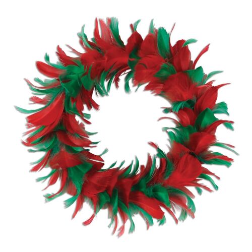 Corona de Plumas Verde y Rojo