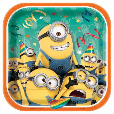 Platos cuadrados de Papel Minions