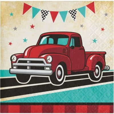 Servilletas Camion Rojo Vintage