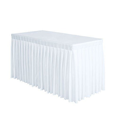 Falda de Mesa Plisada de Plastico Blanca