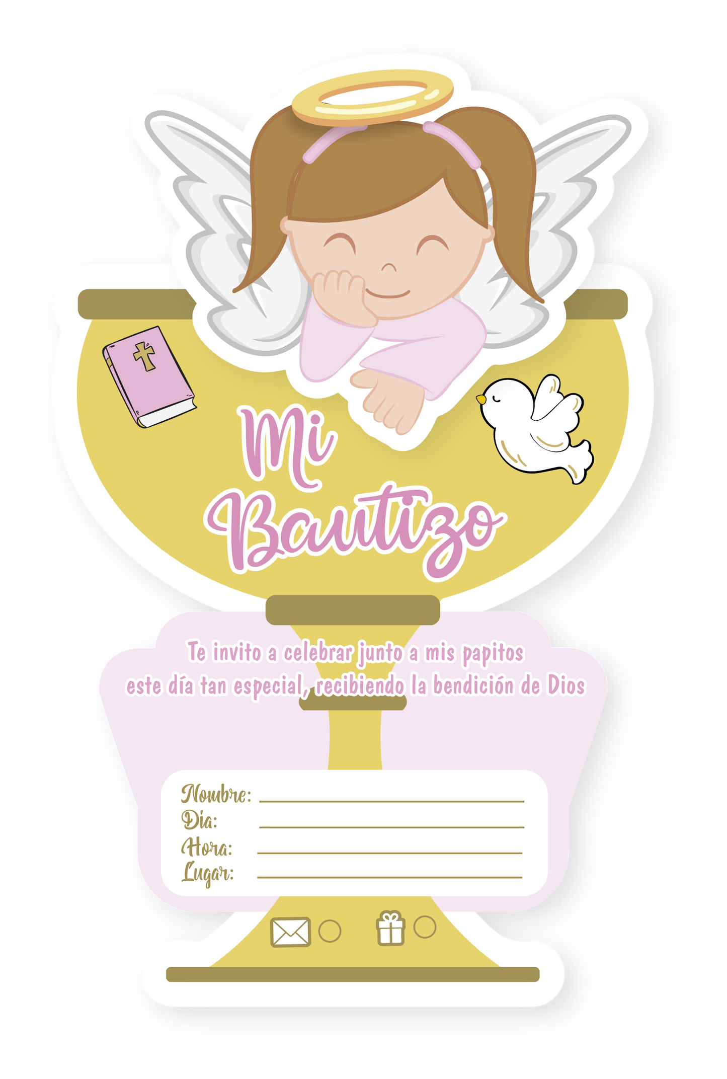 TARJETAS X 6 UD MI BAUTIZO NIÑA